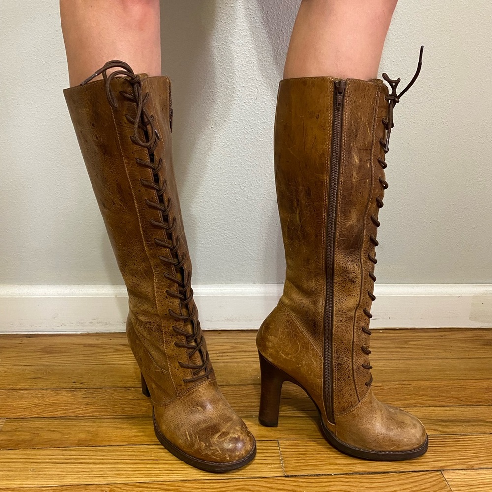 Steve Madden vintage-looking laced up boots